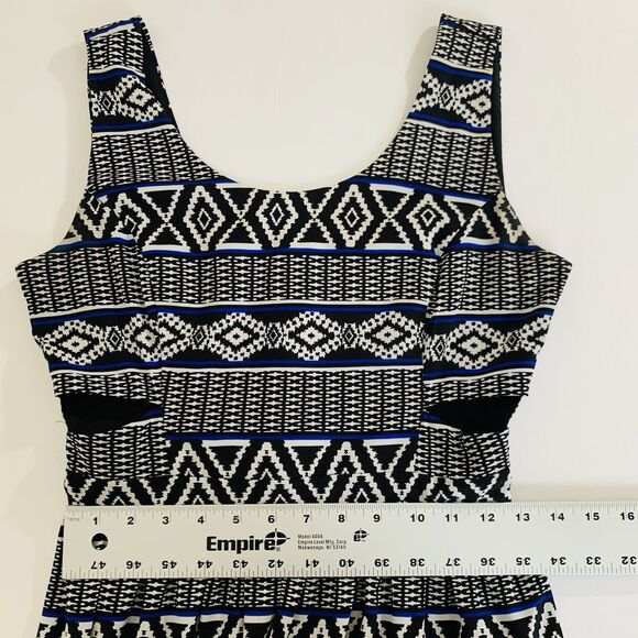 Sweet Storm Maxi Dress Women M Black White Abstract Cutout Southwestern Vacation - Picture 9 of 11